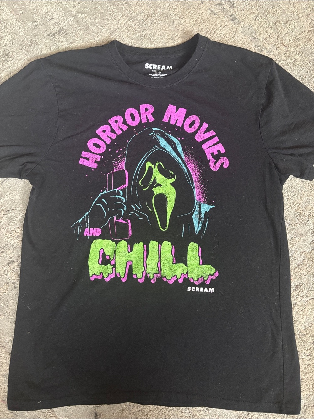 Black "Horror Movies and Chill" Graphic Tee